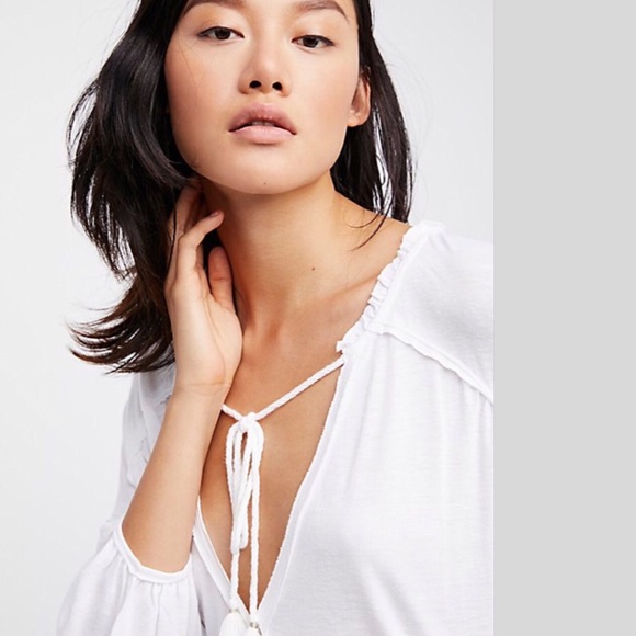 Free People Tops - FREE PEOPLE Just A Henley in White. NWT